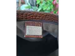 Borsa Vintage  Capaccioli  in pelle marrone di camoscio  da spalla