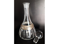 Decanter/ bottiglia  in cristallo  e argento 800