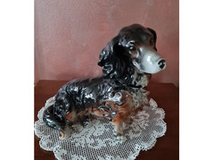 Cane Bassotto Antica Figurina anni '40 in porcellana marchiata Kunstporzellan Germania .