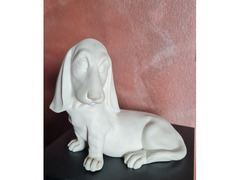Cesare Villari   Basset  Hound cucciolo vintage  in porcellana   marchiato