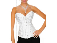 Corsetto in raso operato bianco