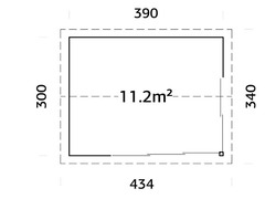 Modello AMANDA 390 x 300 x H 280 (Mq. 11.2) 44 mm di spessore Art. FR44-3930-4
