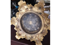 Tritone alzata vintage centrotavola in cristallo con base in bronzo dorato