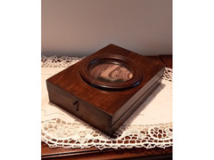 Grafoscopio  ingranditore  vintage  in legno,