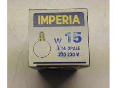 Lampadina E14 15W 230V  Opale Imperia A Sfera Diam. 45mm