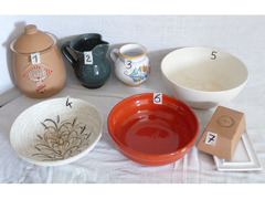 Coccio terracotta smaltata tegame coppa brocca piatto