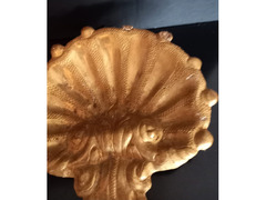 Coppia  Antiche  Conchiglie  Cartapesta Dorata