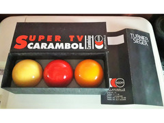 RASCHIG AG  Germany  set n°3  palle  da  biliardo vintage “SUPER TV  CARAMBOL “ Billardballe,  profe