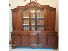 Mobile Vetrina Credenza in legno massello, stile classico,
