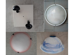 Applique plafoniere varie in vetro metallo o plastica per interni ed esterni.