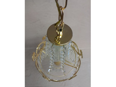 Lampadario In Ottone e Cristallo Vintage in stile impero