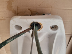 Bidet completo con miscelatore e scarico con predisposizione rubinetti laterali