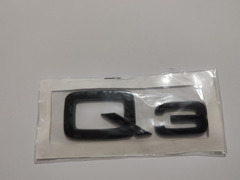 Stemma Q3 nero lucido adesivo in ABS logo fregio emblema nuovo