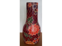 Vaso Ovale in legno decorato