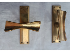 Cremonese Maniglia per Finestra a Farfalla in Ottone al naturale, stile Vintage,