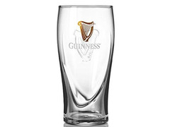 Bicchiere da pinta ufficiale Guinness con l'iconica arpa dorata in rilievo