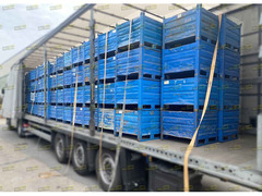 Cassoni in lamiera usati 70x65 cm con slitte per officina