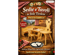 Sedie e Tavoli in Pino Massello – Produzione Diretta, Prezzi di Fabbrica