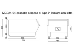 Cassette Fami in metallo a bocca di lupo con slitta