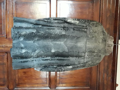Cappotto 7/8 sette ottavi grigio in pelliccia autentica di Breitschwantz