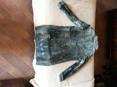 Cappotto 7/8 sette ottavi grigio in pelliccia autentica di Breitschwantz