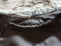 Cappotto 7/8 sette ottavi grigio in pelliccia autentica di Breitschwantz