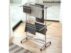 Stendibiancheria Elettrico Pieghevole con Flusso d'Aria Breazy InnovaGoods (12 Sbarre) 24W