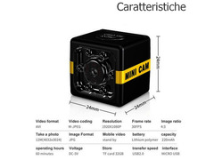 Telecamera mini dv full hd da occultamento
