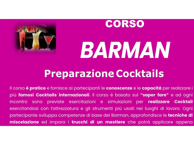 CORSO BARMAN - Preparazione Cocktail - 3/4