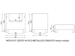 CESTE FILO METALLICO ZINCATE MEZZO MODULO