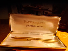 Penna PAPERMATE dorata, confezione originale
