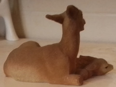 Cerbiatto Bambi con mamma, dipinti a mano