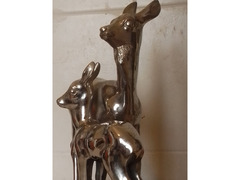 Bambi e mamma, base marmo, 20x10 cm, h30