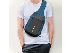 ZAINO BUSINESS MONOSPALLA BLU USB esterna