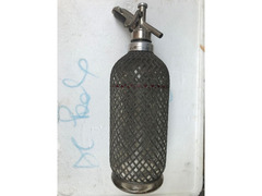 Bottiglia Vetro Rete Acciaio Seltz d’Epoca