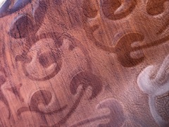 Pelle a vacchetta floreale cognac per artigianato