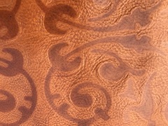 Pelle vacchetta floreale miele per artigianato