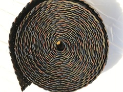 Intreccio pelle vacchetta per cinture multicolore