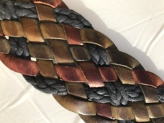 Intreccio pelle vacchetta per cinture multicolore