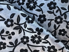 Pelli stampa floreale argento e nero – FLO77