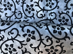 Pelli stampa floreale argento e nero – FLO77