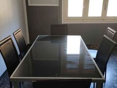 Tavolo in vetro sala+sedie