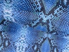 Scampoli pelle stampata effetto pitone azzurro