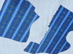 Scampoli pelle stampata effetto pitone azzurro