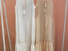 Abito senza maniche beige