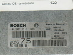 ECU CENTRALINA PEUGEOT 0281011188 9640938680 EDC15C2