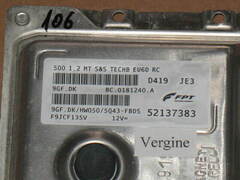 ECU FIAT 500 1.2 EU6D 52137383 9GF.DK HW050 5Q43-FBDS