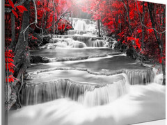 Quadro La Cascata - Rosso Cm. 90x60 E 120x80 ARREDALACASA