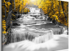 Quadro La Cascata - Giallo Cm. 90x60 E 120x80 ARREDALACASA