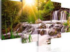 Quadro Una Cascata Cm.100x50 E 200x100 Verde - ARREDALACASA